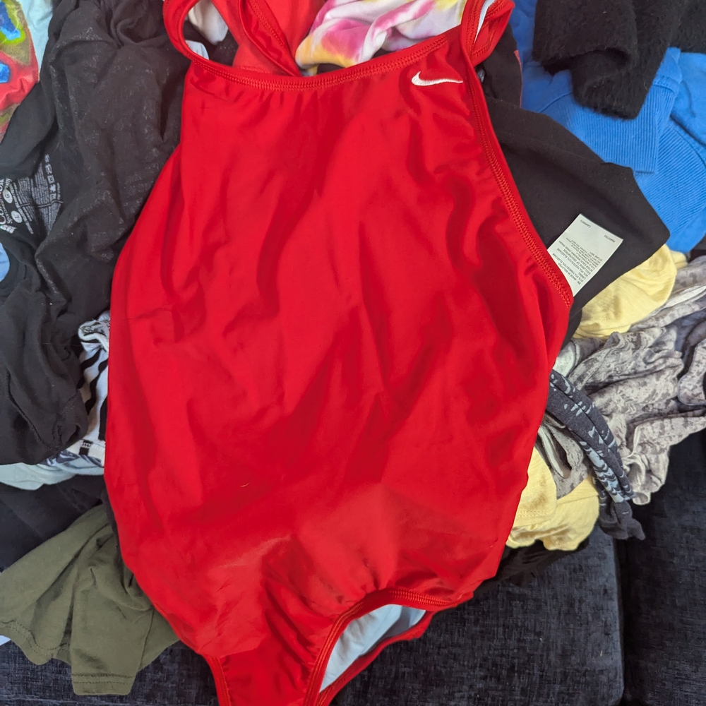 Nike Vibrant Red Athletic Swimsuit